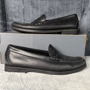 GH Bass Larson Easy Weejun Mens Black Leather Penny Loafers BA23W463 Size 9 D